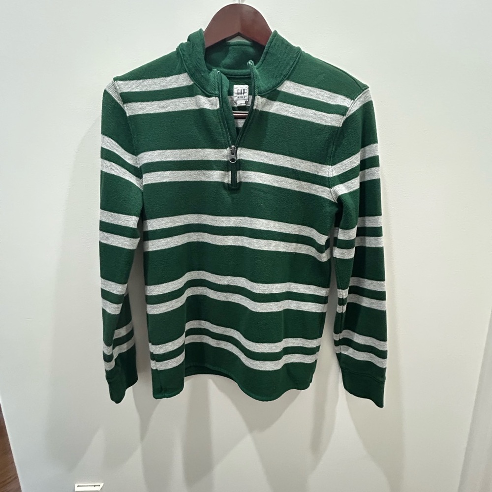 GAP Green and Gray Striped Children's Sweater